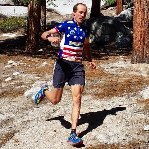 Matt Dubberley runs through the Whitney Zone during his 2015 Mountaineer’s Route record