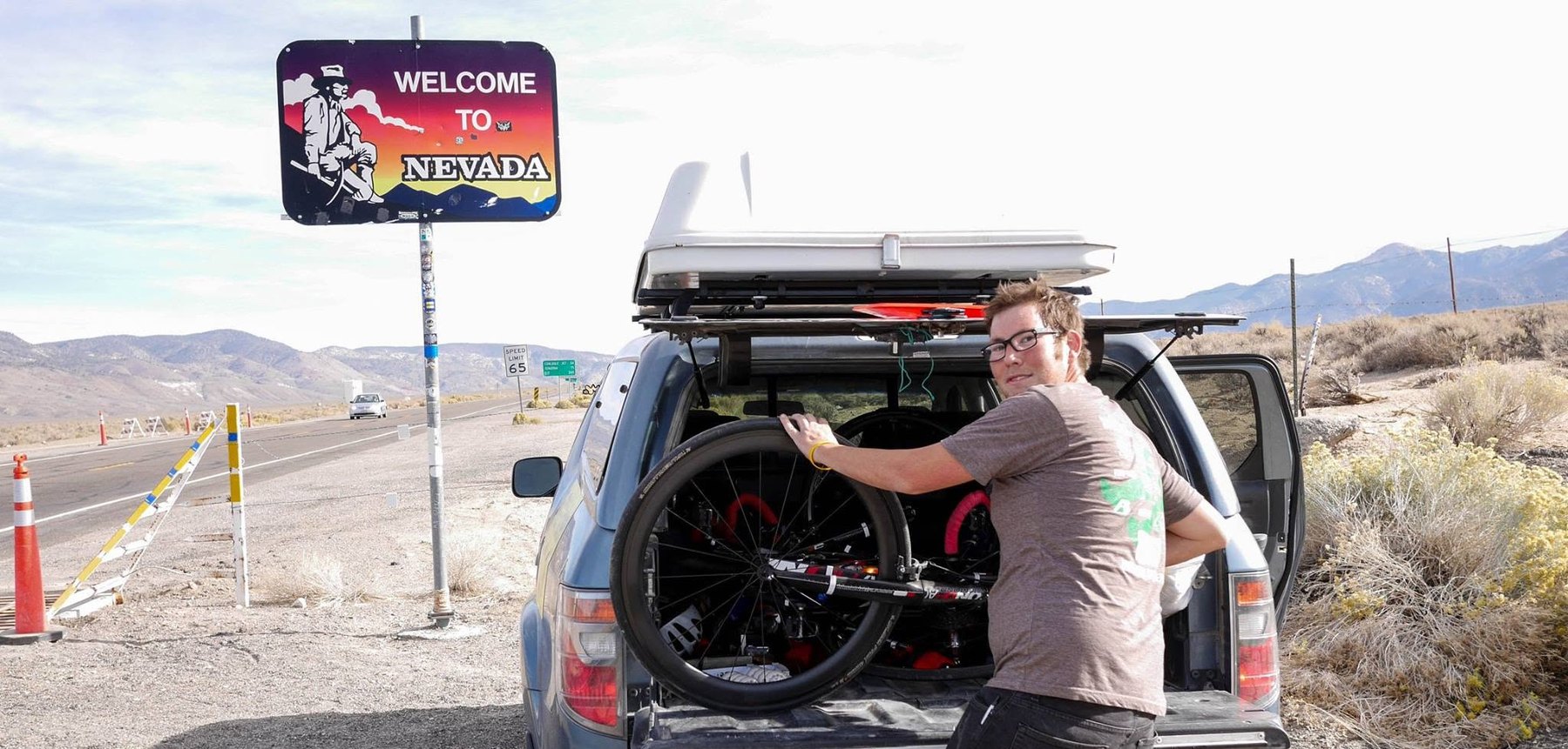James Nichols at the eastern finish of Ryan Tetz’s 2014 Trans-California Crossing Direct